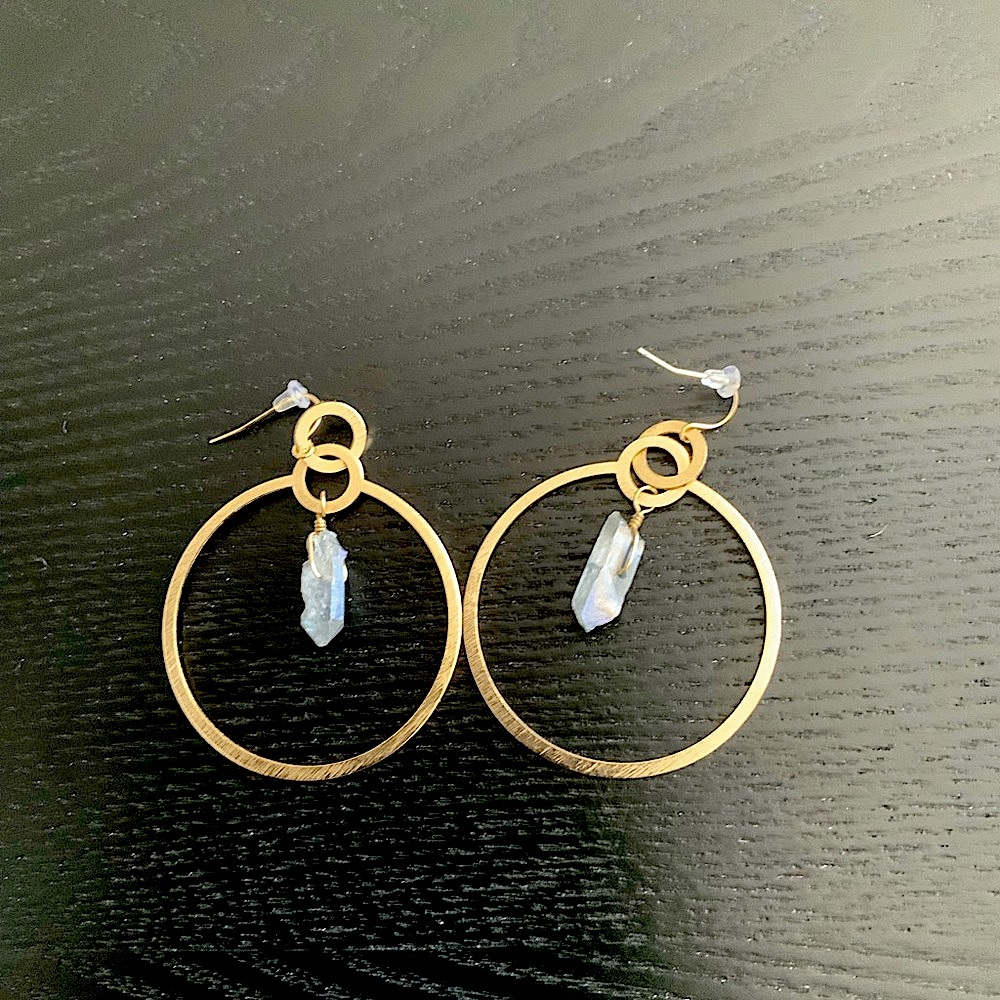 Lucky Brand amethyst like hoops.